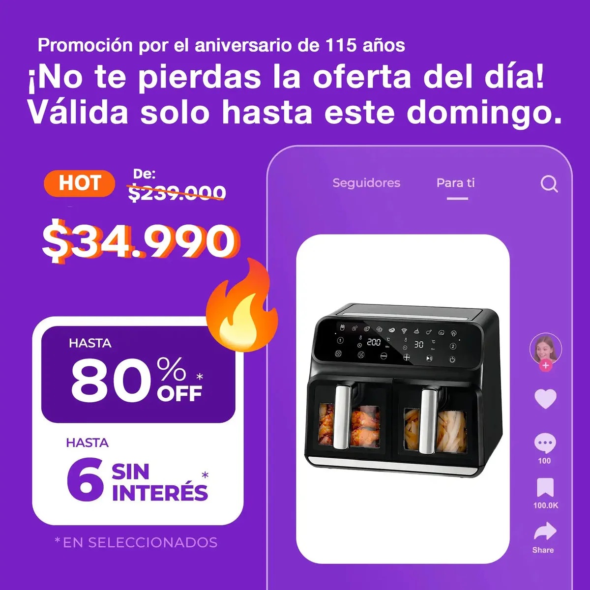 Freidora de Aire Novohome NH-AF DUAL 8L Doble Canasto 1700W Digital