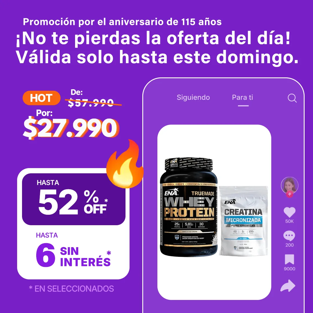 Pack ENA Sport Whey Protein + Creatina True Made