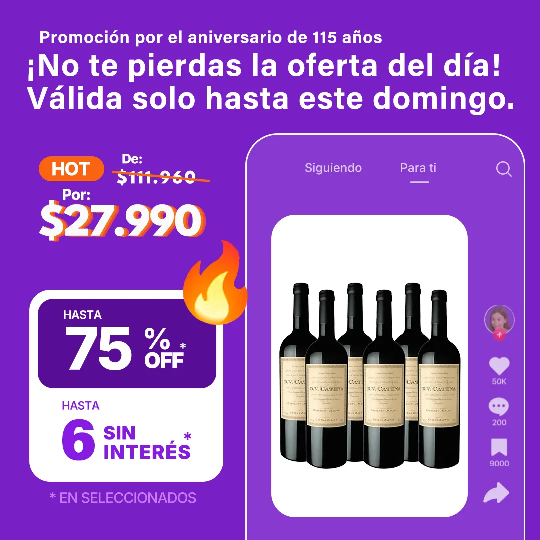 Vino D.V. Catena Cabernet Malbec 750 ml Pack x6