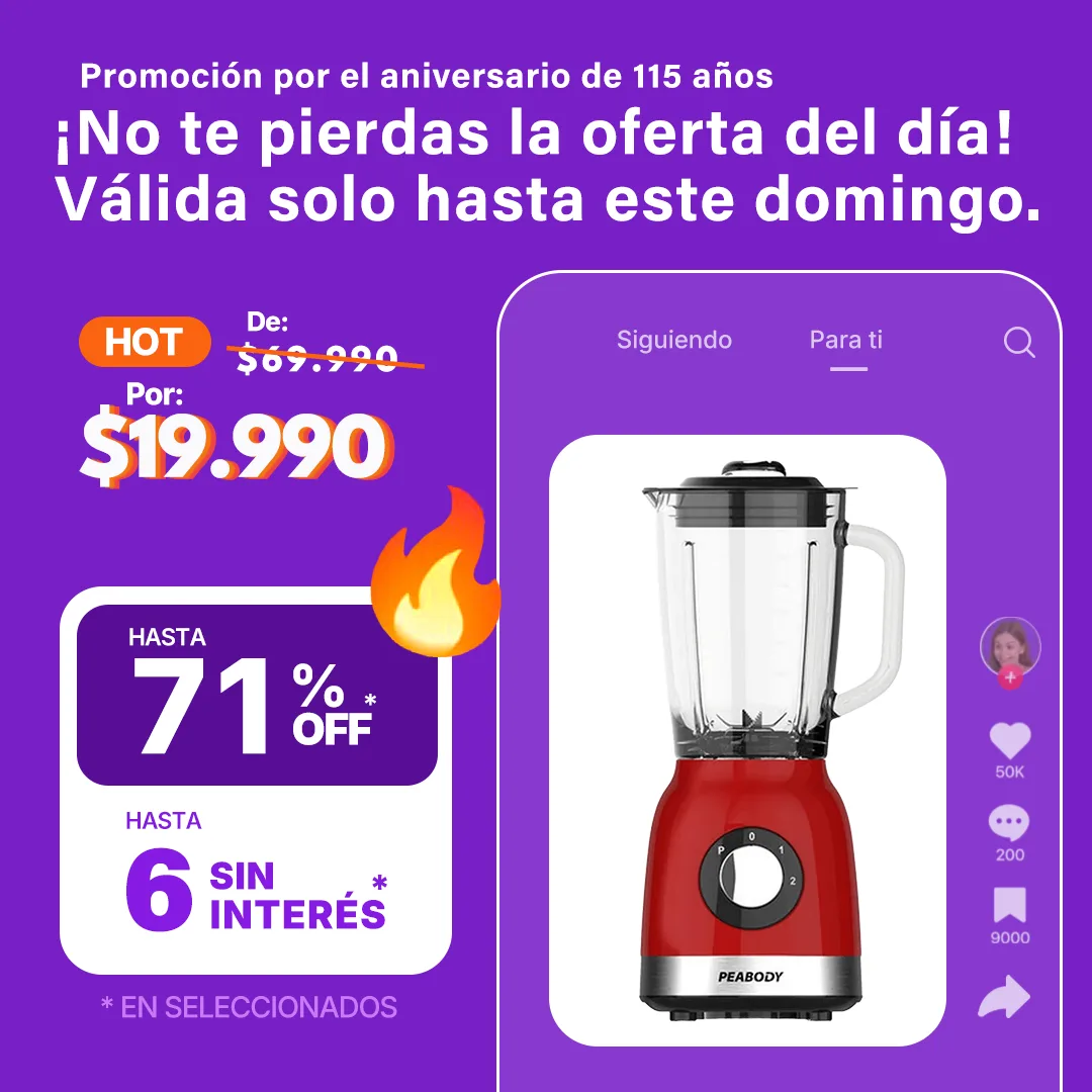 Licuadora Peabody PE-LN810R
