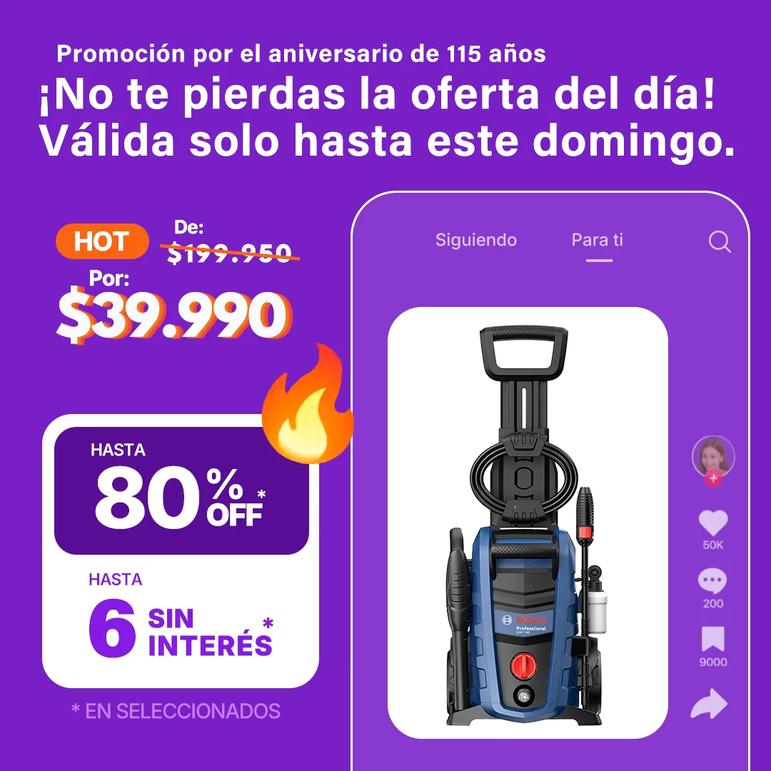 Hidrolavadora Bosch GHP 180 1500W 124.5 Bar