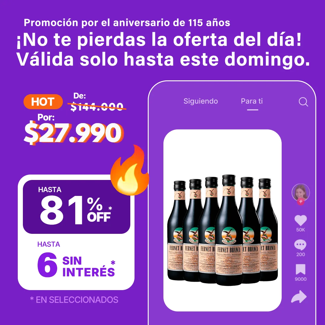 Fernet Branca 750 ml Caja x6 Unidades