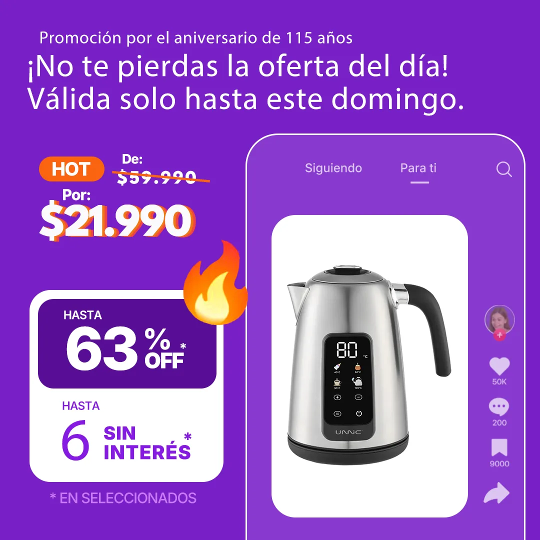 Pava Eléctrica Digital Unnic 1.7L