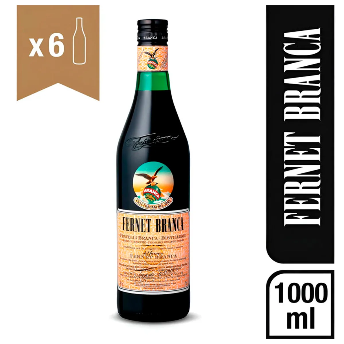 Fernet Branca 750 ml Caja x6 Unidades