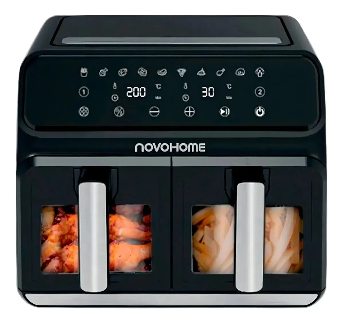 Freidora de Aire Novohome NH-AF DUAL 8L Doble Canasto 1700W Digital