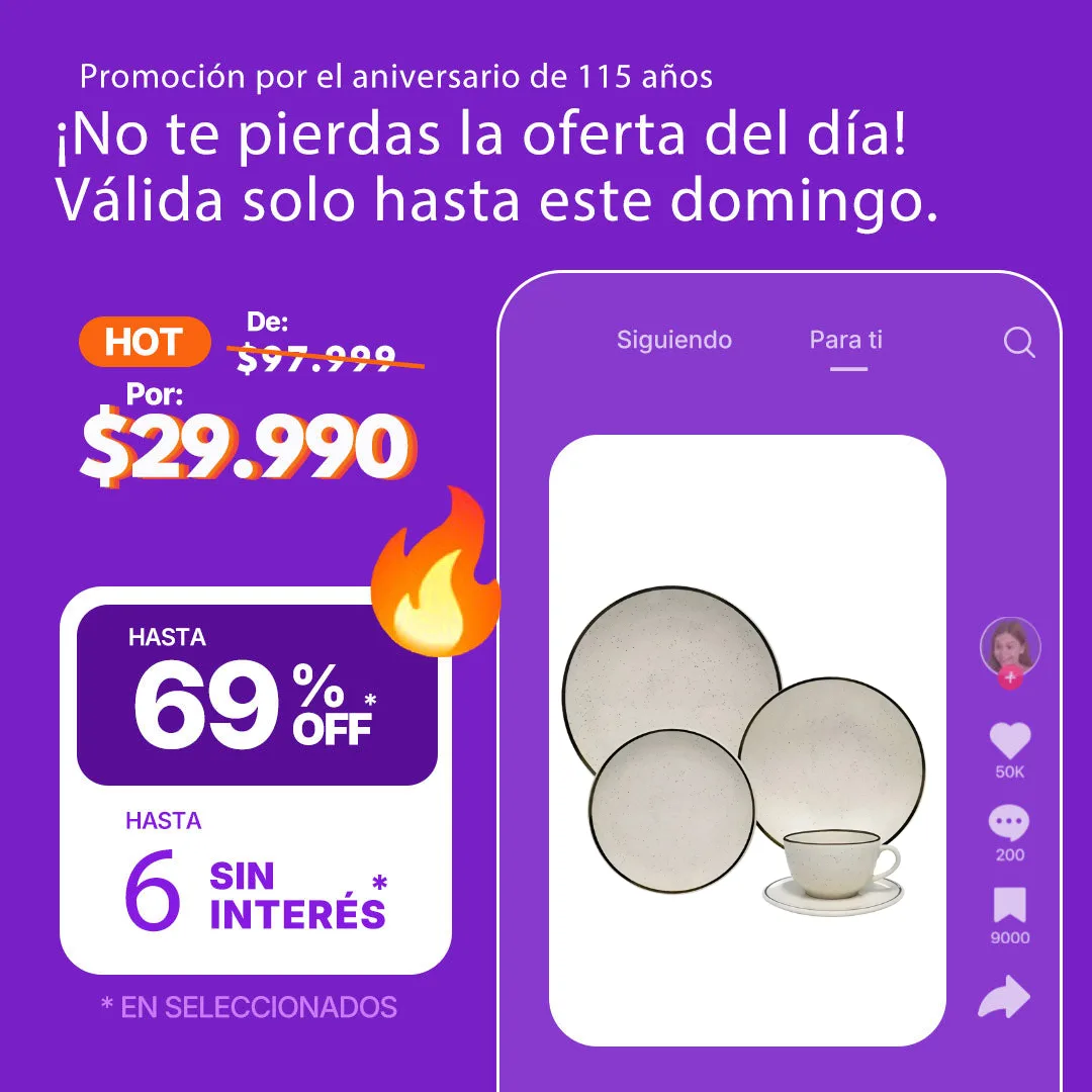 Juego de vajilla Oxford Brisa 30 piezas