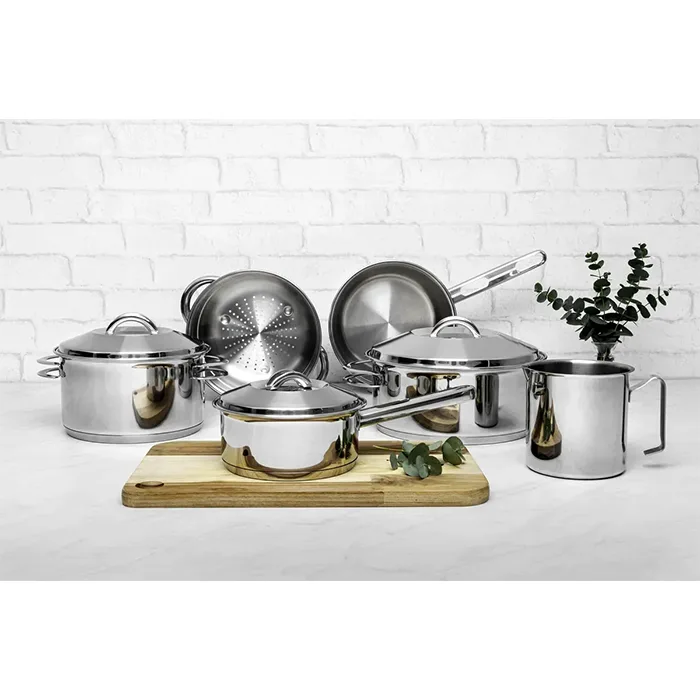 Bateria de Cocina Juego Ollas Cacerola 6 Piezas Tramontina Solar Acero Inoxidable Triple Fondo